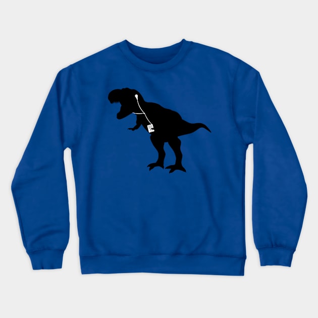 Music Loving T-Rex Crewneck Sweatshirt by BeardMaster